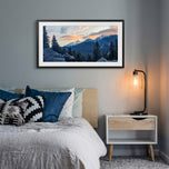 Summer Brilliance — Alpine Rocks and Firs at Sunset | Mt. Rainier National Park Photography | Unframed Horizontal Canvas Biophilic Wall Art