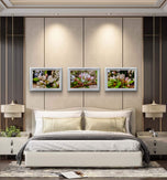 Apple Blossom Raindrop Canvas Print Set of 4 | Capture Spring's First Rain | Authentic Macro Photography | Biophilic Horizontal Wall Art for Home Décor