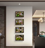 Apple Blossom Raindrop Canvas Print Set of 4 | Capture Spring's First Rain | Authentic Macro Photography | Biophilic Horizontal Wall Art for Home Décor