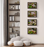 Apple Blossom Raindrop Canvas Print Set of 4 | Capture Spring's First Rain | Authentic Macro Photography | Biophilic Horizontal Wall Art for Home Décor