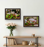 Apple Blossom Raindrop Canvas Print Set of 4 | Capture Spring's First Rain | Authentic Macro Photography | Biophilic Horizontal Wall Art for Home Décor