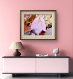 Autumn Colorful Leaves with Raindrops Canvas Print | Authentic Macro Photography | Unframed Horizontal Print | Biophilic Wall Art Décor