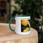 Thanksgiving Mug "Gather & Give Thanks" | Autumn Harvest Gourds Photography Print | Ceramic Fall Coffee Mug Gift | Nature Kitchen Decor