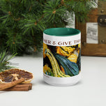 Thanksgiving Mug "Gather & Give Thanks" | Autumn Harvest Gourds Photography Print | Ceramic Fall Coffee Mug Gift | Nature Kitchen Decor