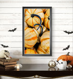 Autumn Pumpkin Authentic Closeup Photography on Unstretched Canvas | Vertical Print Set of 2 | Biophilic Harvest Wall Art | Home & Office Decor