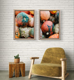 Autumn Pumpkin Canvas Set of 3 - Authentic Closeup Photography - Unstretched Vertical Prints - Biophilic Home Wall Art - Fall Harvest Decor