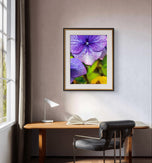 Autumn Rain Purple Hydrangea Macro Photography | Set of 2 Unframed Canvas Prints | Biophilic Wall Art