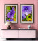 Autumn Rain Purple Hydrangea Macro Photography | Set of 2 Unframed Canvas Prints | Biophilic Wall Art