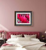 Autumn Rain Red Leaves Authentic Macro Photography | Unstretched Canvas Horizontal Print Set of 4 | Biophilic Wall Art Decor