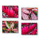 Autumn Rain Red Leaves Authentic Macro Photography | Unstretched Canvas Horizontal Print Set of 4 | Biophilic Wall Art Decor