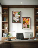 Autumn Rain Vibrant Leaves Authentic Macro Photography | Unstretched Canvas Print Set of 4 | Mixed Orientation Wall Art