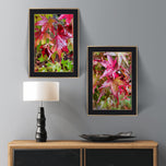 Autumn Rainy Maple Leaves Photography Set of 3 | Unstretched Canvas Vertical Prints | Biophilic Nature Gallery Wall Art Decor