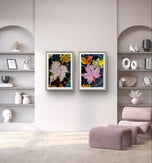 Autumn Rainy Vibrant Leaves Botanical Wall Art - Authentic Closeup Photography Unframed Canvas Prints Set of 4 - Biophilic Home & Office Decor