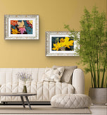 Autumn Rainy Vibrant Leaves Botanical Wall Art - Authentic Closeup Photography Unframed Canvas Prints Set of 4 - Biophilic Home & Office Decor