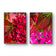 Autumn Red Hydrangea with Raindrops Canvas Wall Art | Authentic Macro Photography | Unframed Vertical Prints Set of 2 | Biophilic Style Décor