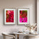 Autumn Red Hydrangea with Raindrops Canvas Wall Art | Authentic Macro Photography | Unframed Vertical Prints Set of 2 | Biophilic Style Décor