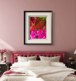 Autumn Red Hydrangea with Raindrops Canvas Wall Art | Authentic Macro Photography | Unframed Vertical Prints Set of 2 | Biophilic Style Décor