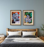 Autumn Vibrant Leaves Authentic Closeup Photography | Unstretched Nature Canvas Prints Set of 4 | Biophilic Wall Art Decor | Multiple Sizes Available