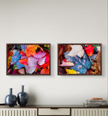 Autumn Vibrant Leaves Authentic Closeup Photography | Unstretched Nature Canvas Prints Set of 4 | Biophilic Wall Art Decor | Multiple Sizes Available
