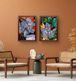 Autumn Vibrant Leaves Authentic Closeup Photography | Unstretched Nature Canvas Prints Set of 4 | Biophilic Wall Art Decor | Multiple Sizes Available
