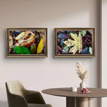 Autumn Vibrant Leaves Authentic Macro Photography | Unstretched Canvas Prints Set of 4 Mixed Orientation | Biophilic Home & Office Wall Art