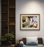 Autumn Vibrant Leaves Biophilic Wall Art Decor | Raindrops Nature Photography Prints Set of 4 on Unstretched Museum-Quality Canvas