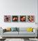 Autumn Vibrant Leaves Canvas Set of 4 | Authentic Closeup Photography | Unframed Square Prints | Biophilic Wall Art Home & Office Décor