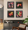 Autumn Vibrant Leaves Canvas Set of 4 | Authentic Closeup Photography | Unframed Square Prints | Biophilic Wall Art Home & Office Décor