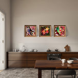 Autumn Vibrant Leaves Canvas Set of 4 | Authentic Closeup Photography | Unframed Square Prints | Biophilic Wall Art Home & Office Décor