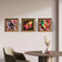 Autumn Vibrant Leaves Canvas Set of 4 | Authentic Closeup Photography | Unframed Square Prints | Biophilic Wall Art Home & Office Décor