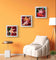 Autumn Vibrant Leaves Macro Photography Set of 3 | Unstretched Canvas Square Prints | Biophilic Wall Art Décor