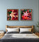 Autumn Vibrant Leaves Macro Photography Set of 3 | Unstretched Canvas Square Prints | Biophilic Wall Art Décor