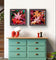 Autumn Vibrant Leaves Macro Photography Set of 3 | Unstretched Canvas Square Prints | Biophilic Wall Art Décor