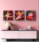 Autumn Vibrant Leaves Macro Photography Set of 3 | Unstretched Canvas Square Prints | Biophilic Wall Art Décor