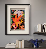 Autumn Vibrant Leaves Vertical Prints Set - Professional Closeup Photography Duo - Unstretched Canvas Nature Wall Art - Biophilic Home Decor