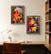 Autumn Vibrant Leaves Vertical Prints Set - Professional Closeup Photography Duo - Unstretched Canvas Nature Wall Art - Biophilic Home Decor