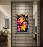 Autumn Vibrant Leaves Vertical Prints Set - Professional Closeup Photography Duo - Unstretched Canvas Nature Wall Art - Biophilic Home Decor