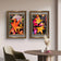 Autumn Vibrant Leaves Vertical Prints Set - Professional Closeup Photography Duo - Unstretched Canvas Nature Wall Art - Biophilic Home Decor