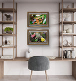 Autumn Vibrant Leaves Wall Art Set of 4 | Nature Closeup Original Photography | Unstretched Canvas Print | Biophilic Home & Office Décor