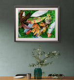 Autumn Vibrant Leaves Wall Art Set of 4 | Nature Closeup Original Photography | Unstretched Canvas Print | Biophilic Home & Office Décor