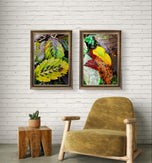 Autumn Vibrant Leaves Wall Art Set of 4 | Nature Closeup Original Photography | Unstretched Canvas Print | Biophilic Home & Office Décor