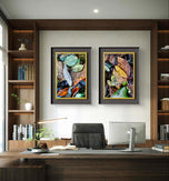 Autumn Vibrant Leaves Wall Art Set of 4 | Nature Closeup Original Photography | Unstretched Canvas Print | Biophilic Home & Office Décor