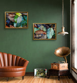 Autumn Vibrant Leaves Wall Art Set of 4 | Nature Closeup Original Photography | Unstretched Canvas Print | Biophilic Home & Office Décor