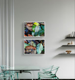Autumn Vibrant Leaves Wall Art Set of 4 | Nature Closeup Original Photography | Unstretched Canvas Print | Biophilic Home & Office Décor