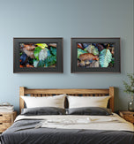 Autumn Vibrant Leaves Wall Art Set of 4 | Nature Closeup Original Photography | Unstretched Canvas Print | Biophilic Home & Office Décor