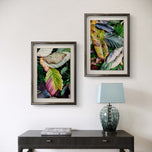 Autumn Vibrant Leaves Wall Art Set of 4 | Nature Closeup Original Photography | Unstretched Canvas Print | Biophilic Home & Office Decor