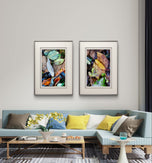 Autumn Vibrant Leaves Wall Art Set of 4 | Nature Closeup Original Photography | Unstretched Canvas Print | Biophilic Home & Office Décor