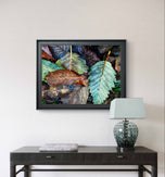 Autumn Vibrant Leaves Wall Art Set of 4 | Nature Closeup Original Photography | Unstretched Canvas Print | Biophilic Home & Office Décor
