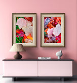 Autumn Vibrant Rain-Kissed Leaves Biophilic Wall Art Decor | Authentic Macro Nature Photography | Unstretched Canvas Set of 4 Prints