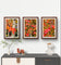 Autumn Vibrant Trees - Authentic Closeup Photography - 3 Piece Vertical Unframed Canvas Print Set - Biophilic Fall Wall Art Decor